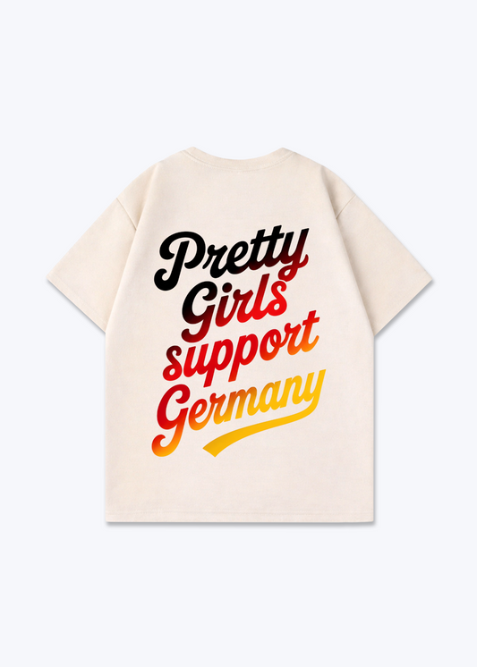 Pretty Girls Oversized Shirt - Beige Back (Designed)